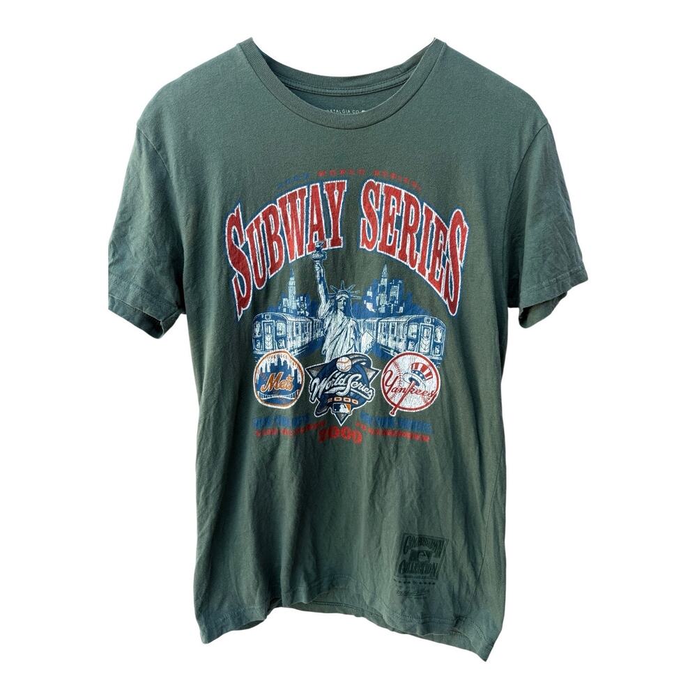 Mitchell & Ness Subway Series 2000 Mets Yankees Graphic Tee Mens Small MLB Tee